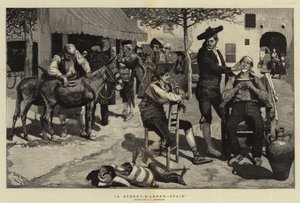 Um barbeiro de rua, Espanha